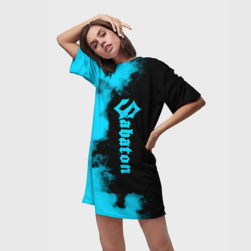 Женская длинная футболка Sabaton / 3D-принт – фото 3