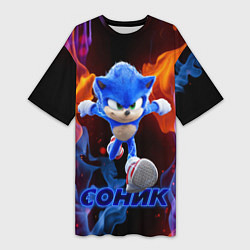 Женская длинная футболка SONIC