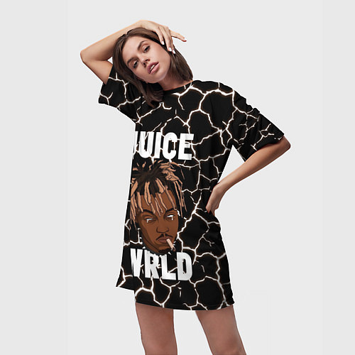 Женская длинная футболка Juice WRLD / 3D-принт – фото 3