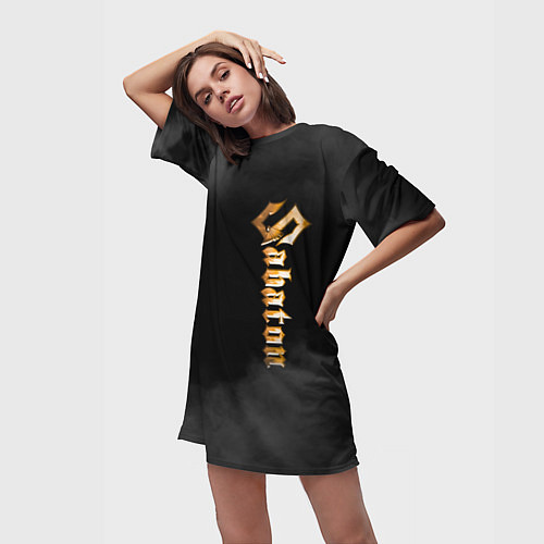 Женская длинная футболка SABATON / 3D-принт – фото 3
