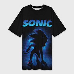Женская длинная футболка Sonic in shadow