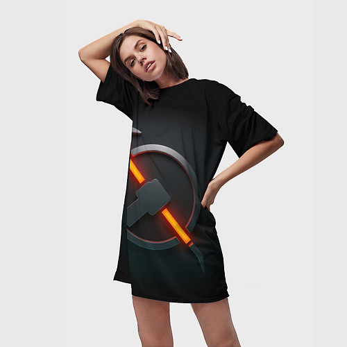 Женская длинная футболка HALF-LIFE / 3D-принт – фото 3