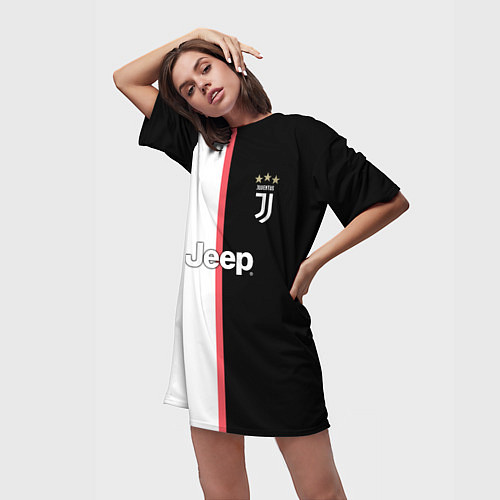 Женская длинная футболка Форма Paulo Dybala / 3D-принт – фото 3