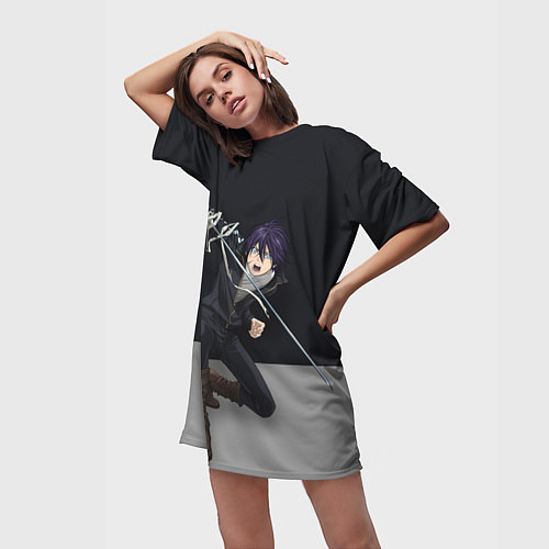 Женская длинная футболка Бездомный бог Ято / 3D-принт – фото 3