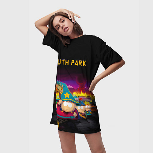 Женская длинная футболка Южный Парк / 3D-принт – фото 3