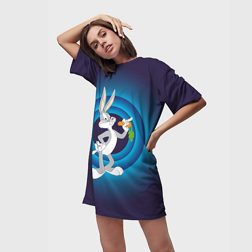 Женская длинная футболка Багз Банни / 3D-принт – фото 3