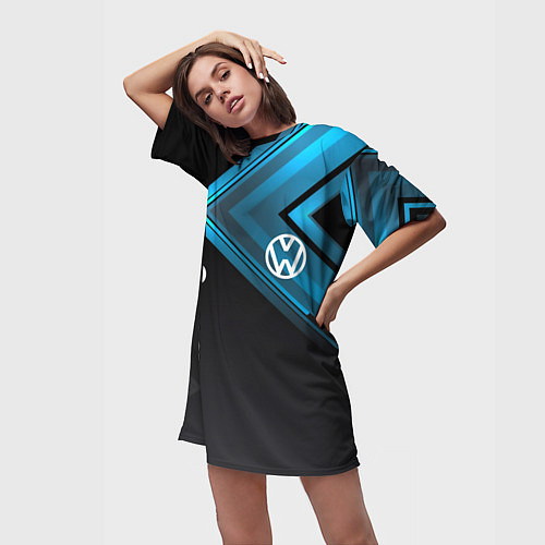 Женская длинная футболка Volkswagen / 3D-принт – фото 3