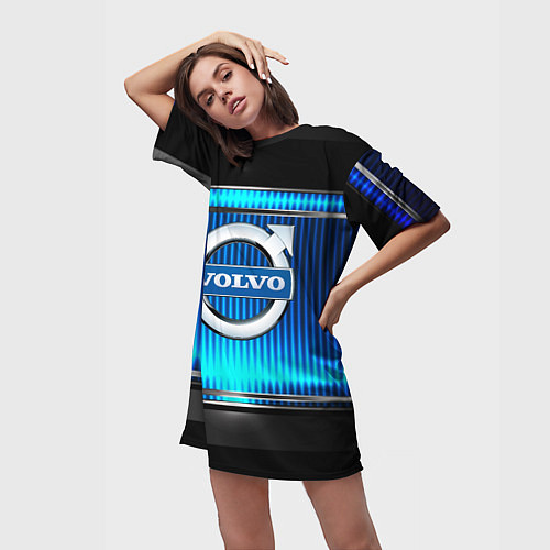 Женская длинная футболка VOLVO / 3D-принт – фото 3