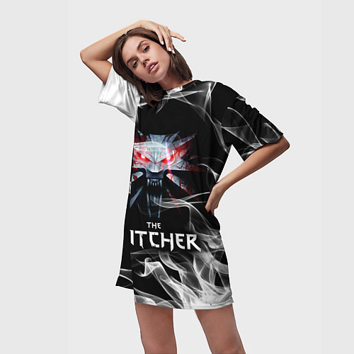 Женская длинная футболка ВЕДЬМАК / 3D-принт – фото 3