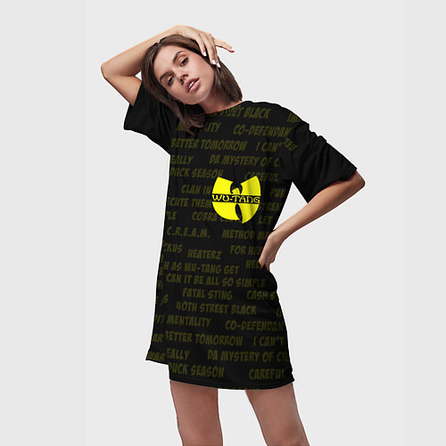Женская длинная футболка WU-TANG CLAN / 3D-принт – фото 3
