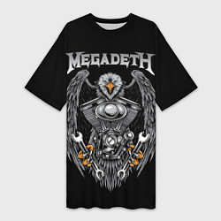 Футболка женская длинная Megadeth, цвет: 3D-принт