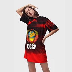 Футболка женская длинная СССР, цвет: 3D-принт — фото 2