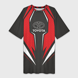 Футболка женская длинная Toyota Driver team Red, цвет: 3D-принт