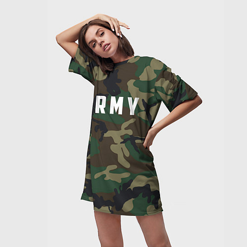 Женская длинная футболка ARMY / 3D-принт – фото 3