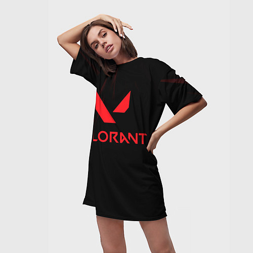 Женская длинная футболка VALORANT / 3D-принт – фото 3