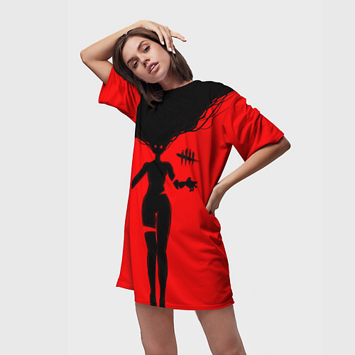 Женская длинная футболка Dead by Daylight / 3D-принт – фото 3