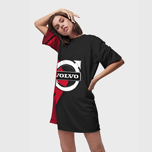 Женская длинная футболка VOLVO / 3D-принт – фото 3