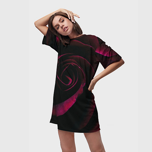Женская длинная футболка Dark Rose / 3D-принт – фото 3