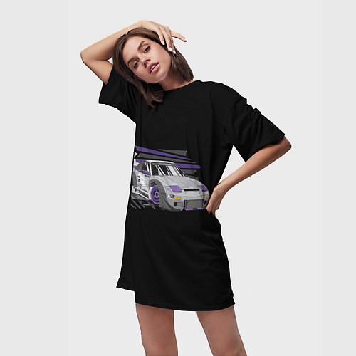 Женская длинная футболка Drift / 3D-принт – фото 3