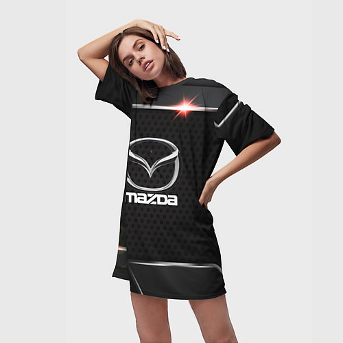 Женская длинная футболка MAZDA / 3D-принт – фото 3