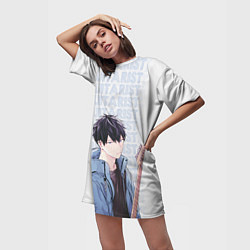 Футболка женская длинная Guitarist, цвет: 3D-принт — фото 2