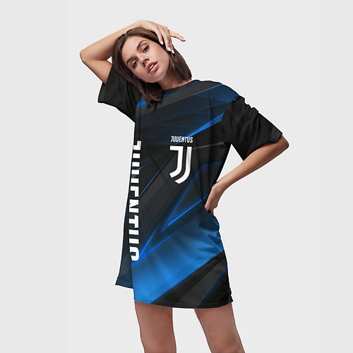 Женская длинная футболка JUVENTUS / 3D-принт – фото 3
