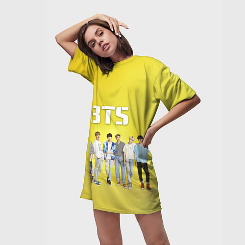 Женская длинная футболка BTS / 3D-принт – фото 3