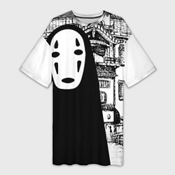 Футболка женская длинная No-Face Spirited Away Ghibli, цвет: 3D-принт