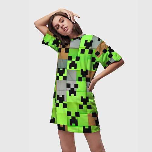 Женская длинная футболка Minecraft / 3D-принт – фото 3