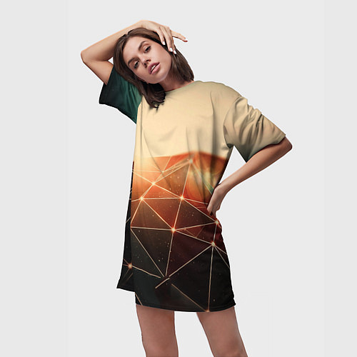Женская длинная футболка ABSTRACT DIGITAL / 3D-принт – фото 3