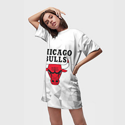 Футболка женская длинная CHICAGO BULLS, цвет: 3D-принт — фото 2