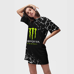 Футболка женская длинная MONSTER ENERGY, цвет: 3D-принт — фото 2