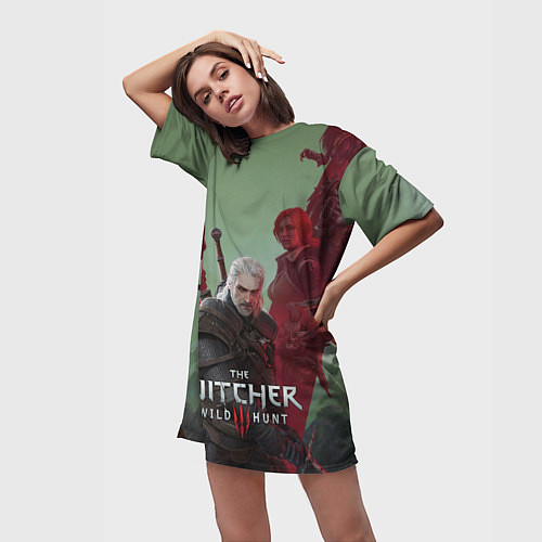 Женская длинная футболка The Witcher 5-летие / 3D-принт – фото 3