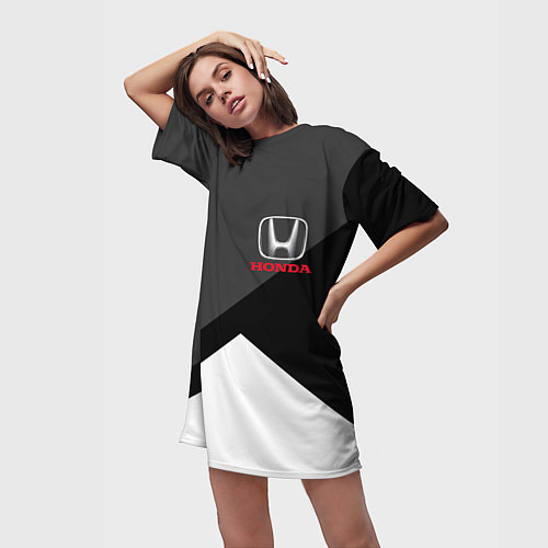 Женская длинная футболка HONDA / 3D-принт – фото 3