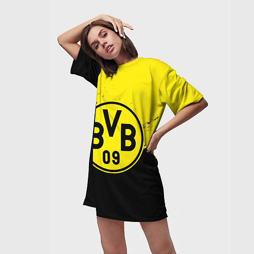 Женская длинная футболка BORUSSIA / 3D-принт – фото 3