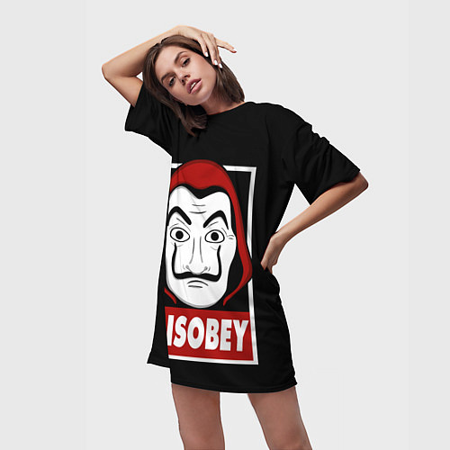 Женская длинная футболка Disobey / 3D-принт – фото 3