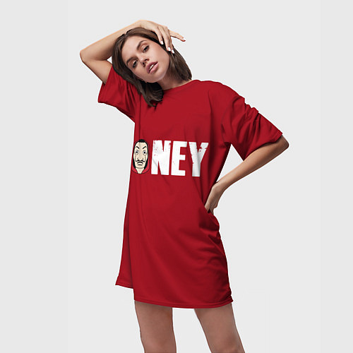 Женская длинная футболка Money / 3D-принт – фото 3