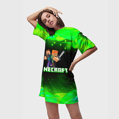 Женская длинная футболка Minecraft 1 / 3D-принт – фото 3