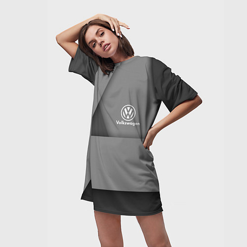 Женская длинная футболка VOLKSWAGEN / 3D-принт – фото 3