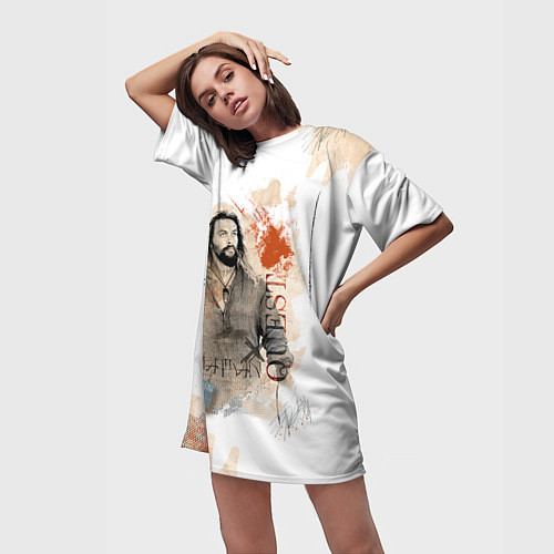 Женская длинная футболка AQUAMAN / 3D-принт – фото 3