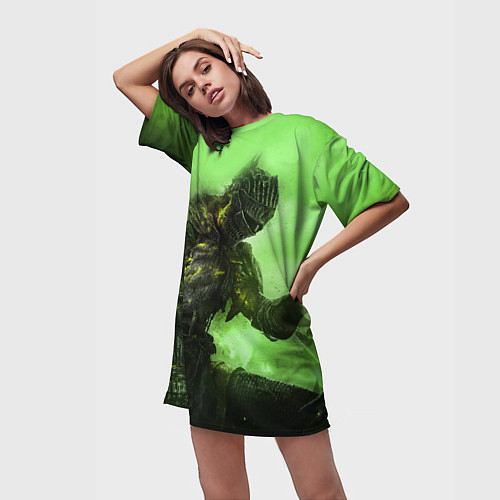 Женская длинная футболка DARK SOULS / 3D-принт – фото 3