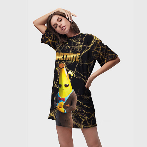 Женская длинная футболка Peely Fortnite / 3D-принт – фото 3