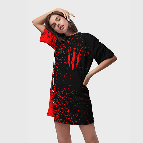Женская длинная футболка The Witcher / 3D-принт – фото 3