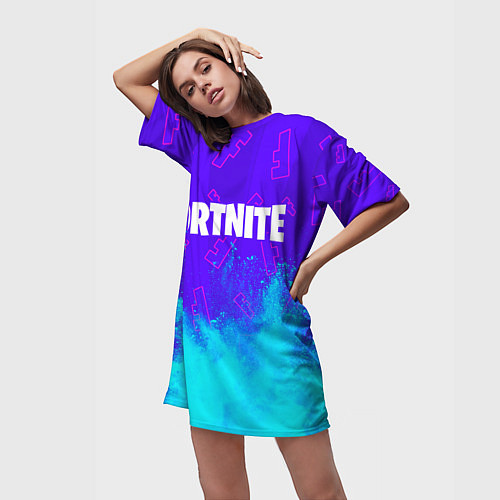 Женская длинная футболка FORTNITE ФОРТНАЙТ / 3D-принт – фото 3