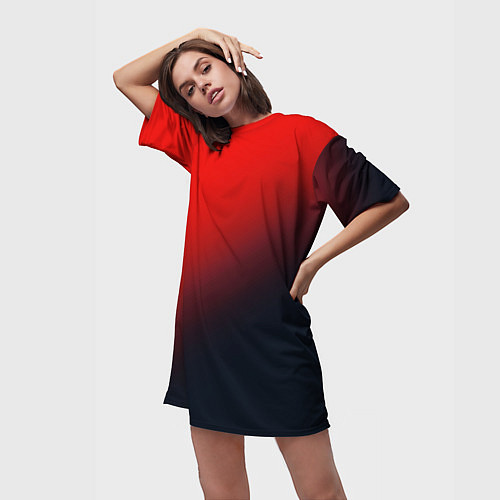 Женская длинная футболка RED / 3D-принт – фото 3