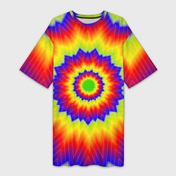 Футболка женская длинная Tie-Dye, цвет: 3D-принт