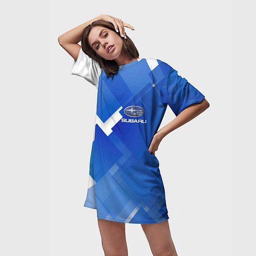 Женская длинная футболка SUBARU / 3D-принт – фото 3