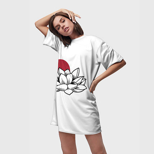 Женская длинная футболка Кувшинка Z / 3D-принт – фото 3