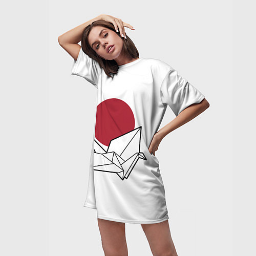 Женская длинная футболка Бумажный журавль Z / 3D-принт – фото 3