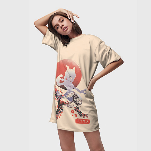 Женская длинная футболка Mewtwo / 3D-принт – фото 3